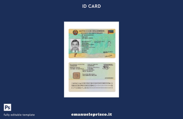 modello di versione ID Mozambico in stile verificato